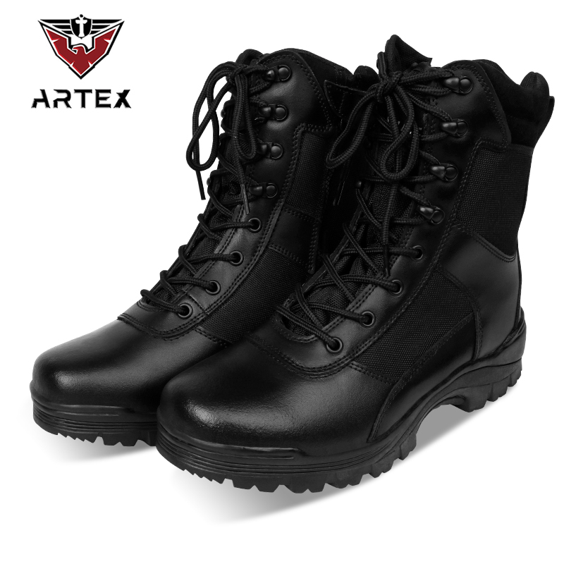 Artex Customized PU Bottom Steel Head Steel Bottom Outdoor Training Safety Boots Labor Protection Shoes Work Shoes Anti-smashing, Anti-piercing Wear