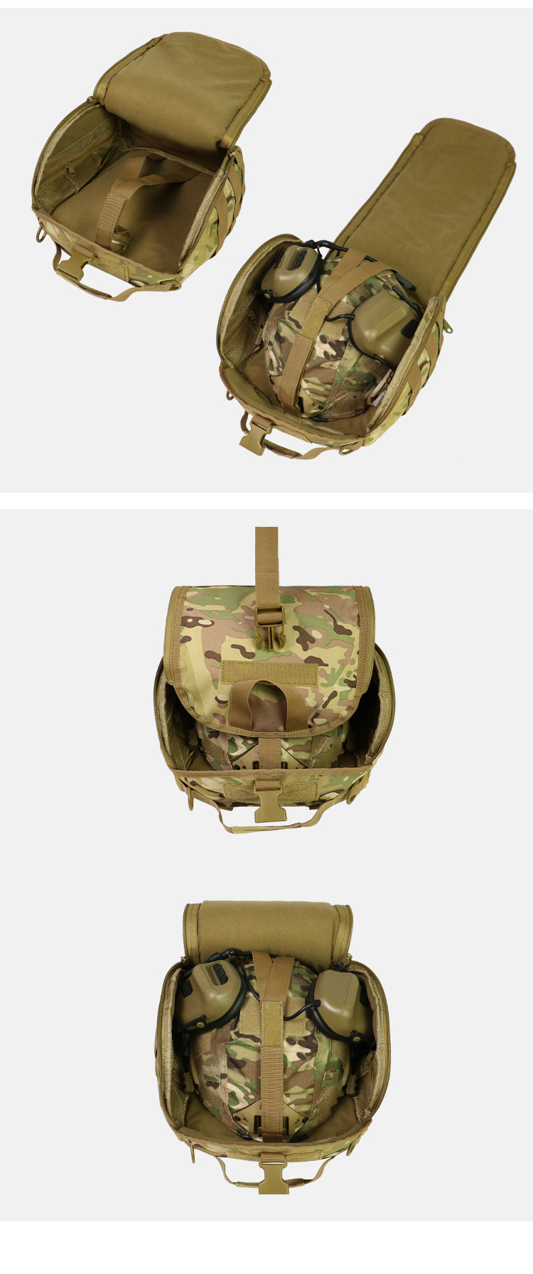 Camouflage MOLLE Helmet Bag