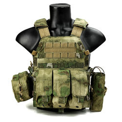 Outdoor Nylon Hunting Plate Carrier Combat Vest With Pouch Set Molle Police Tactical Vest